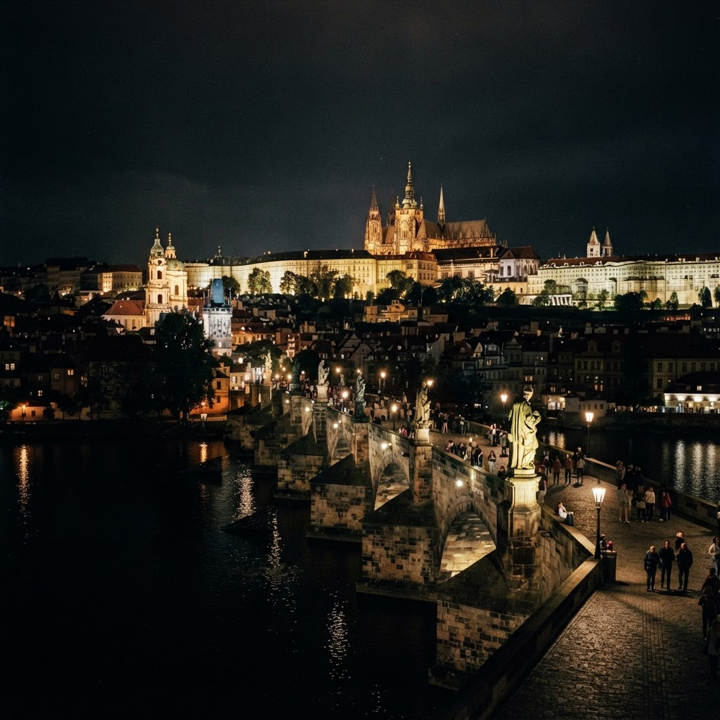 Prague at night